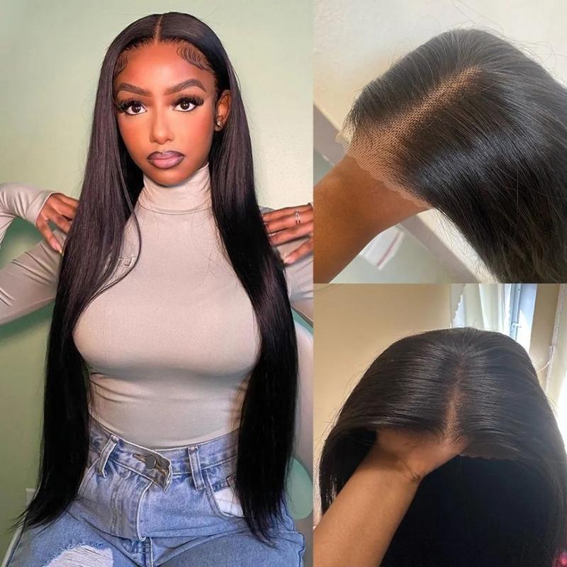 Bling Hair Glueless Wig 9x6 7x5 6x4 Real Human Hair Wigs 150% Density Bone Straight Wig HD Transparent Pre Cut Lace Closure Wig Easy To Go No Glue Need Natural Color