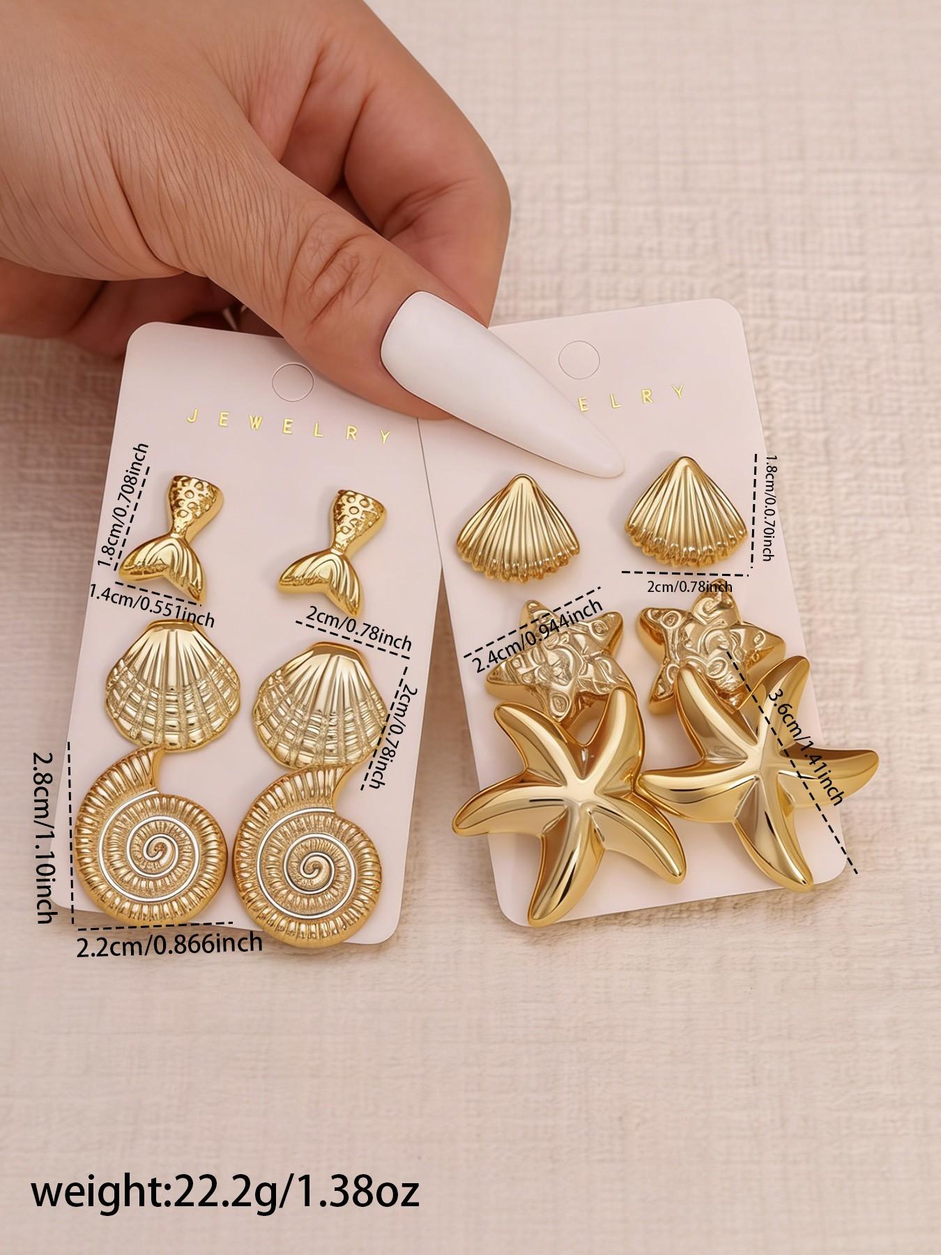 Summer Geometric Earrings Set, Fashion Ear Studs, Elegant and Stylish, Perfect for All Seasons, Versatile Jewelry for Any