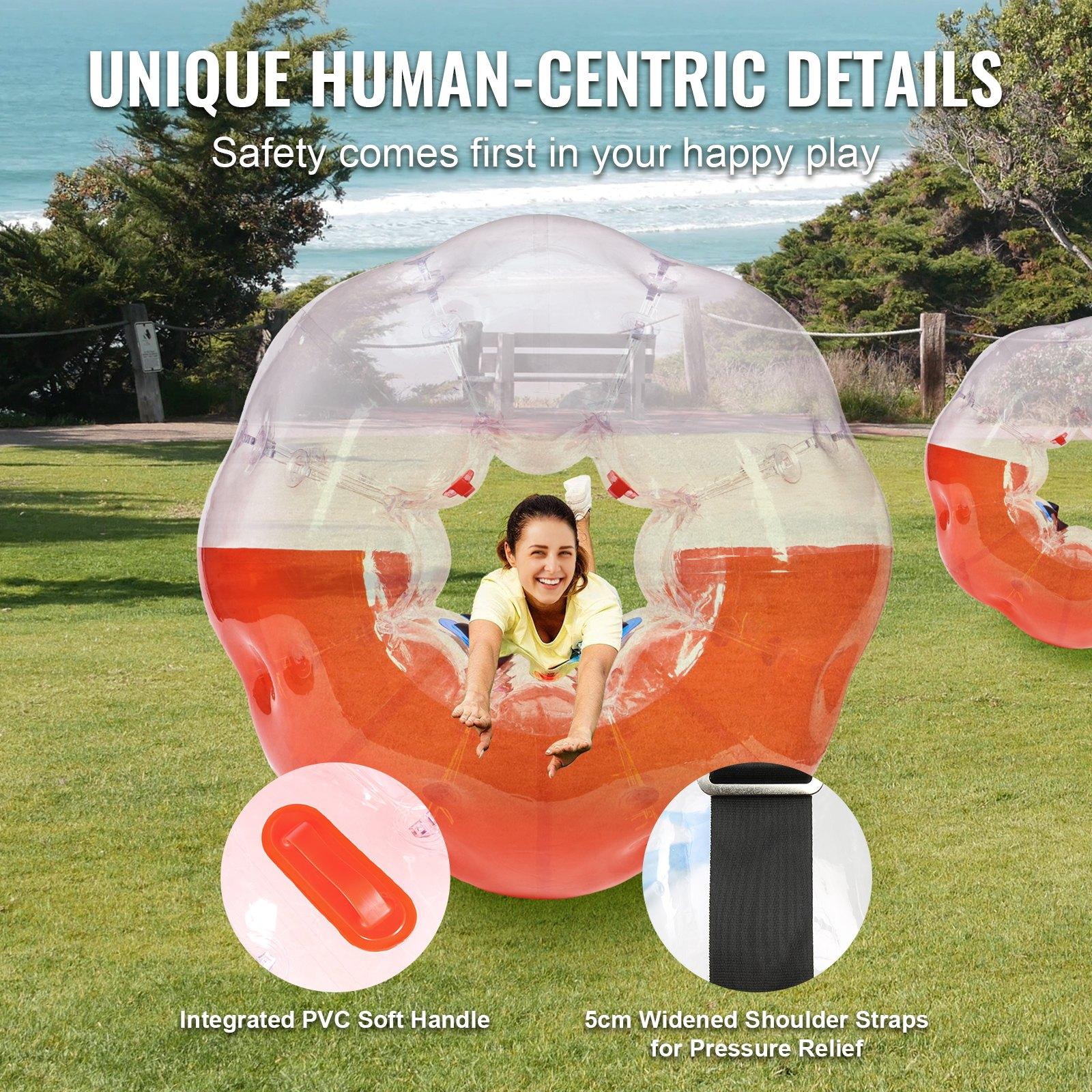 VEVOR Inflatable Bumper Ball 1-Pack, 5FT/1.5M Body Sumo Zorb Balls for Teen Adult, 0.8mm Thick PVC Human Hamster Bubble Balls for Outdoor Team Gaming Play, Bumper Bopper Toys for Garden, Yard, Park