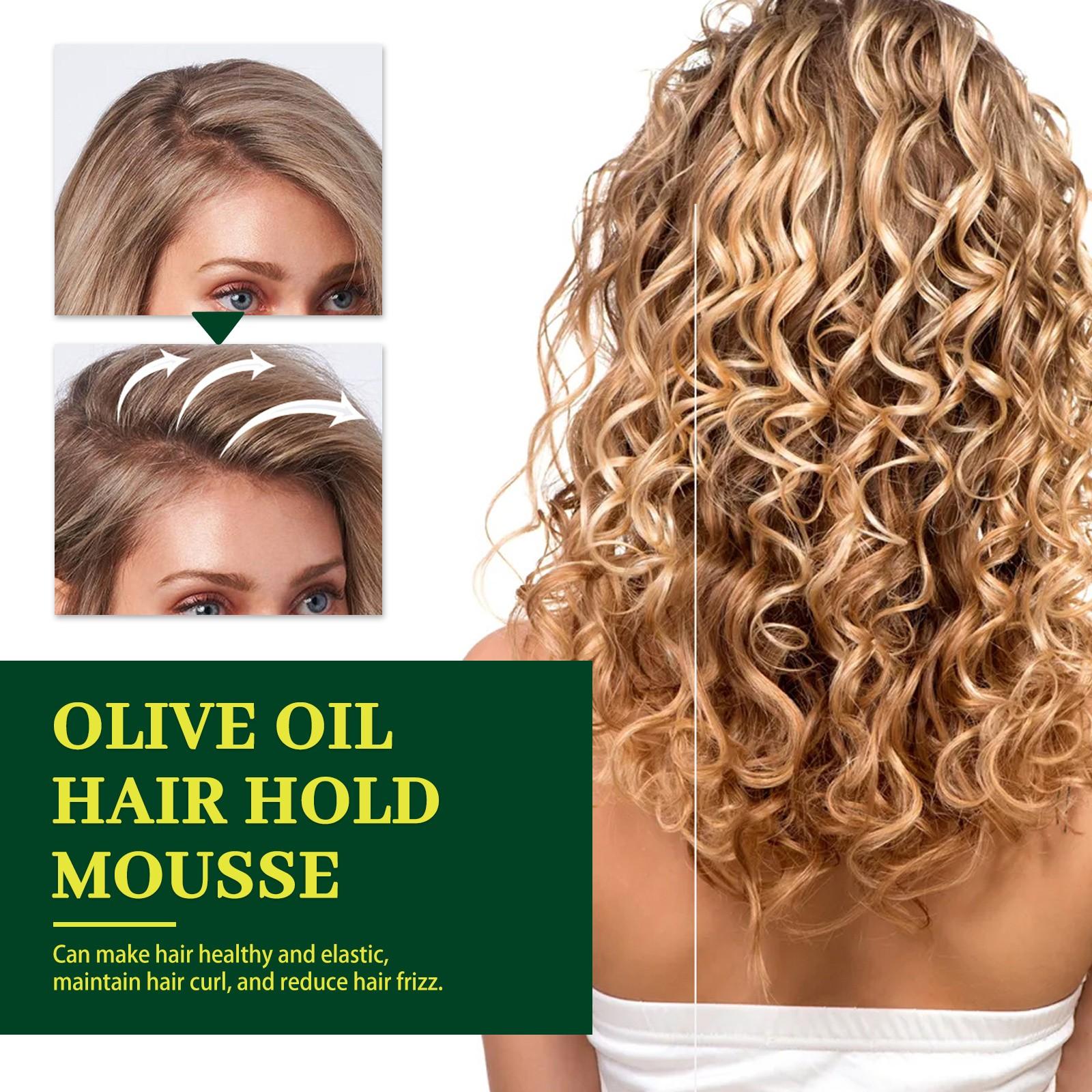 Olive Oil Hair Styling Mousse 2 Pack, Curl Hold Moisturizing, Long-Lasting Anti-Frizz, Protective Curl Shaping Mousse