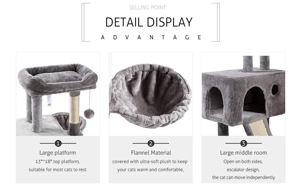 SHA CERLIN 36in Cat Tree/Multi-Level Cat Tower with Hammock & Sisal Scratching Posts/Cozy & Fun for Cats#ChristmasGifts#TikTokShopBlackFriday