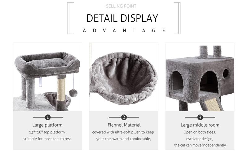 SHA CERLIN 36in Cat Tree/Multi-Level Cat Tower with Hammock & Sisal Scratching Posts/Cozy & Fun for Cats#ChristmasGifts#TikTokShopBlackFriday