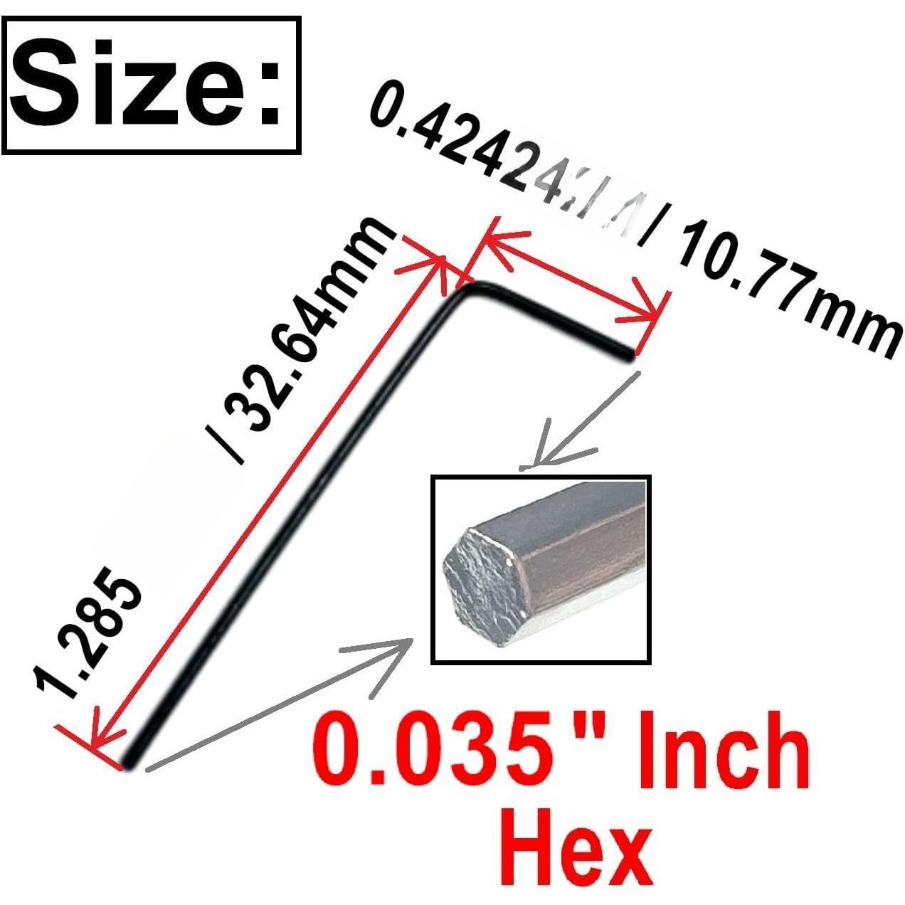 10 count 0.035 Allen Wrench sets,0.035 inch Allen Wrench,0.035 Hex Key,0.035 Hex Wrench allen key Door Key L Shaped hex wrench set with Long Arm.Black (10pcs 0.035 Hex Key)