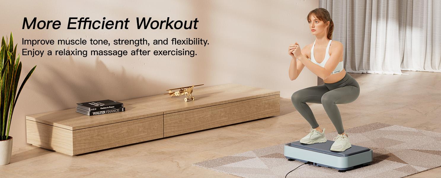 Umay Vibration Plate Fitness Platform Exercise Machine, Lymphatic Drainage Machine, Whole Body Shaker Workout Vibrate Stand Platform with 2 Resistance Bands for Wellness and Fitness