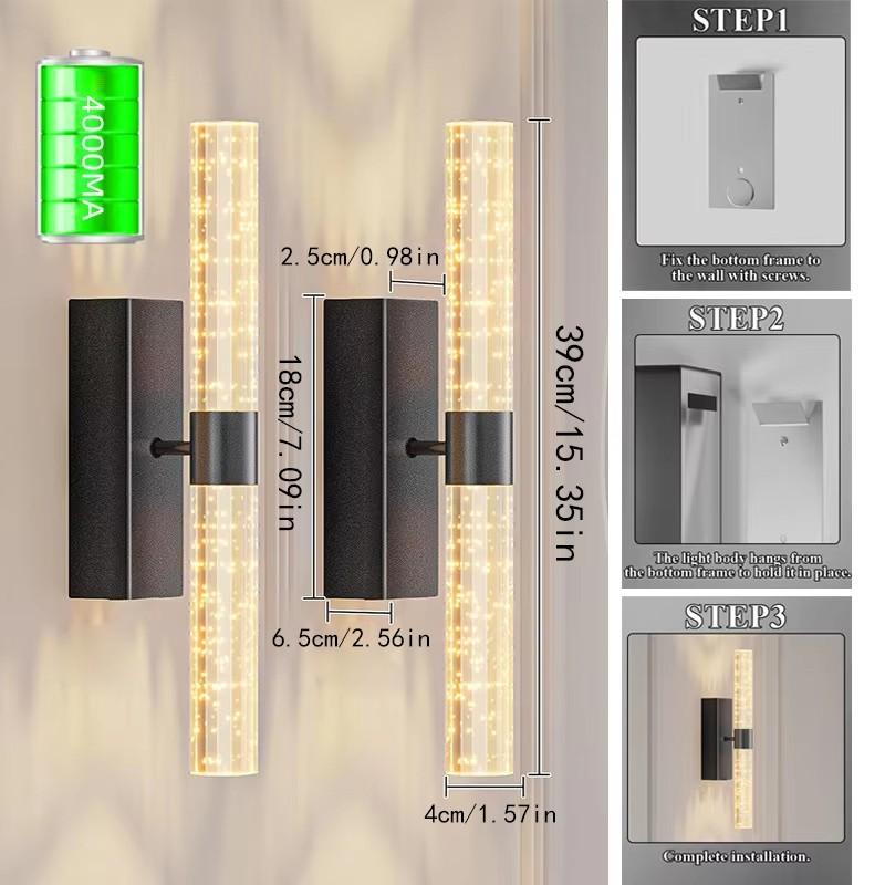 1/2Pcs LED Wall Lights, Modern Magnetic Charging Wall Lamps, Remote-controlled Dimming, 4000mAh, Touch Switch, For Living Room Feature Walls, Hotel Corridors and Hallways, Home Interior Wall Lighting