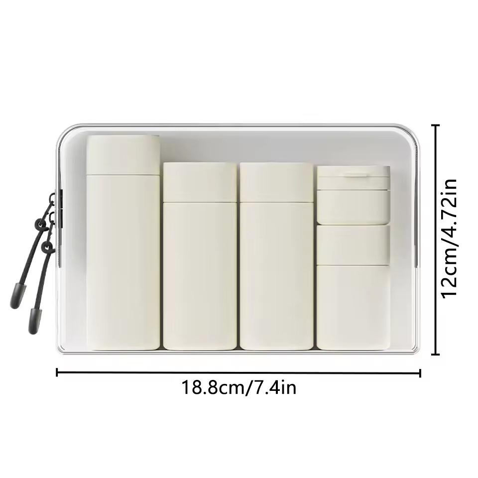 Travel cosmetic bottle set, leak proof portable container for cosmetics and toiletries, durable plastic storage solution, Makeup Cosmetic Storage, Luggage makeup organizers, Beauty Organizer