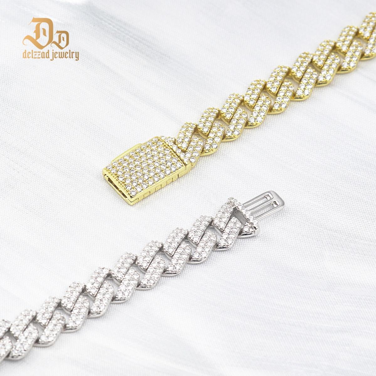 Delzzad (MSG.03) 14K Gold-Plated 8.5MM Iced Out Cuban Link Bracelet Necklace VVS D Color Synthetic Moissanite S925 Unisex Bling Hip Hop Cuban Chain Perfect for Any Occasion & Everyday Wear Birthday Anniversary Christmas Gifts Delzzad (MSG.03) 14K Gold-Plated 8.5MM Iced Out Cuban Link Bracelet Necklace VVS D Color Synthetic Moissanite S925 Unisex Bling Hip Hop Cuban Chain Perfect for Any Occasion & Everyday Wear Birthday Anniversary Christmas Gifts