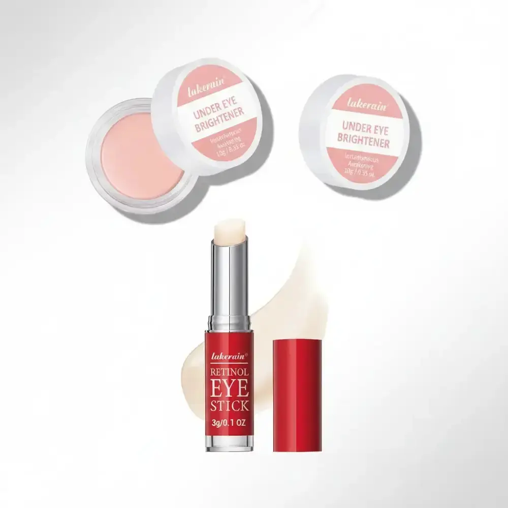 Under Eye Brightener & Retinol Eye Stick Bundle, Pink 2-Pack Balm 100g and Khaki 3g Balm for Moisturizing, Dark Circle Care, Daily Skincare for Men & Women
