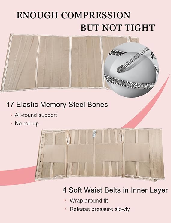 SHAPSHE Waist Shapewear for Women Workout Tummy Control Shapewear with Zipper Hook 2863