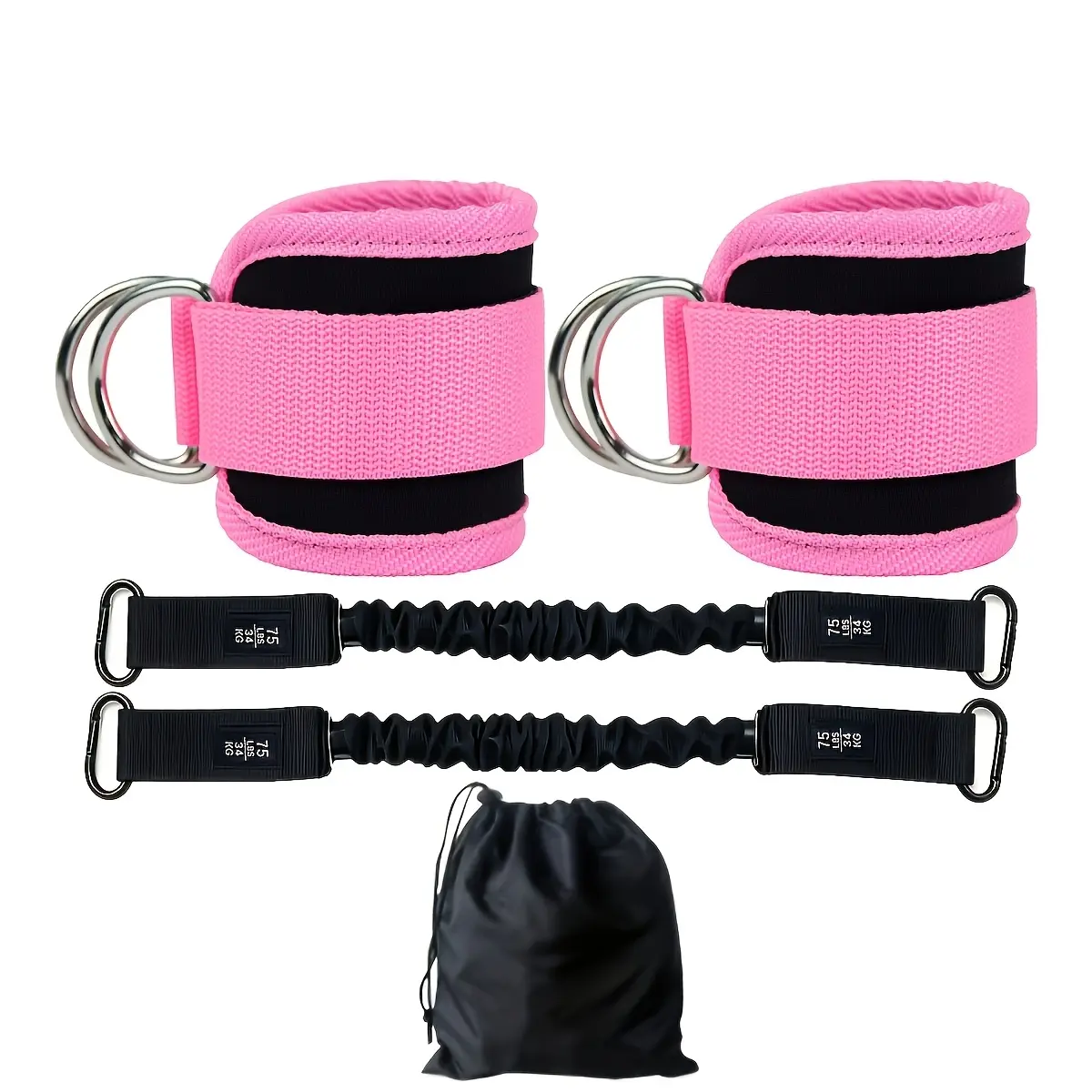 5-Piece Ankle Resistance Band Set with D-Ring, Leg Kick Training Cables, Butt Sculpting Equipment for Hip and Thigh Workout