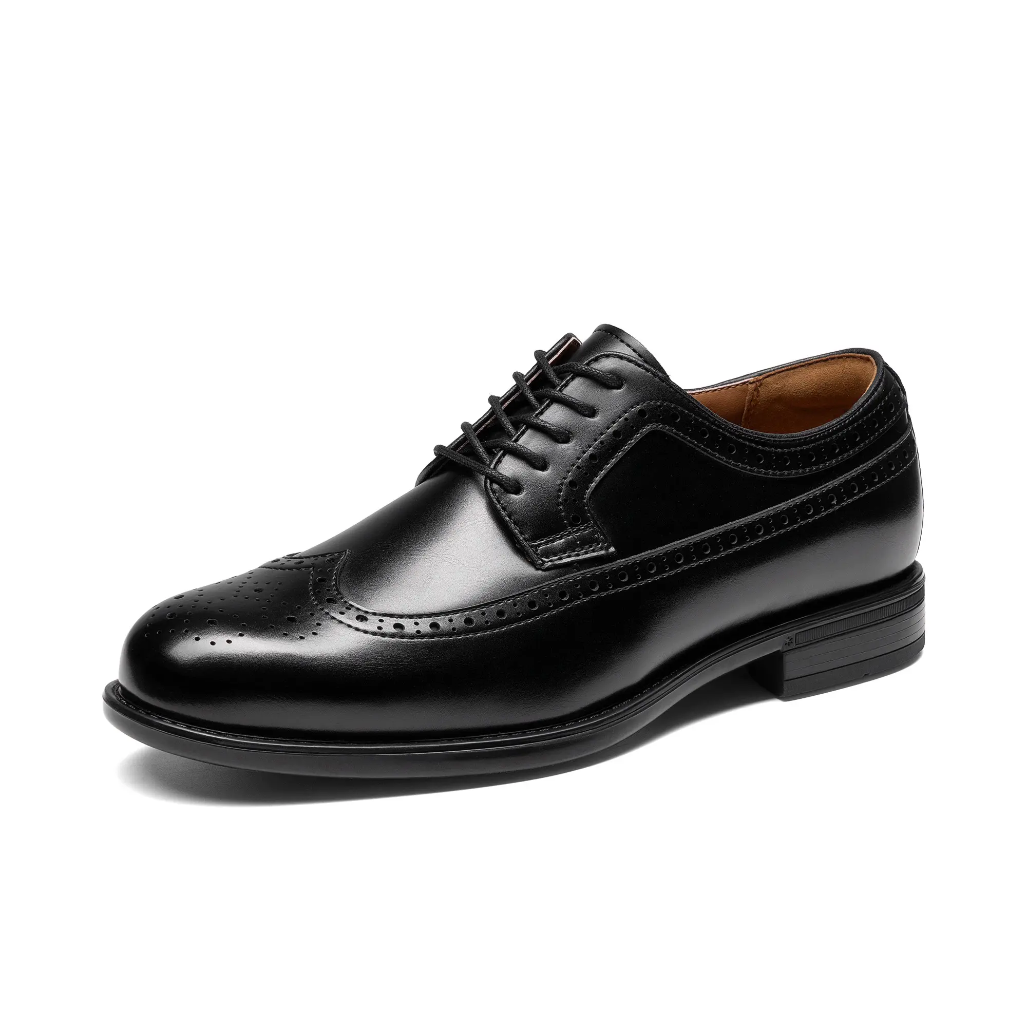 Bruno Marc Men's Classic Brogue Wingtip Oxford Footwear - Closed Pointed Toe, Lace-Up Dress Shoes with Oxford Lining, Secure Fit, All-Day Comfort for Weddings, Office