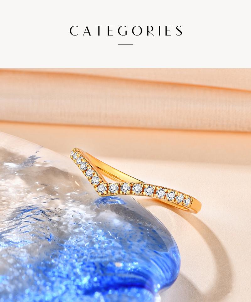 Stackable Band Synthetic Moissanite Ring For Daily Wearing Anniversary Engagement Gift R001