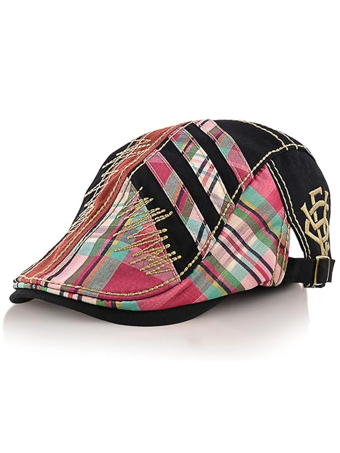 Newsboy Cap for Men Beret Hat Casual Buckle Adjustable Cabbie Gatsby Hats Driving Flat Caps