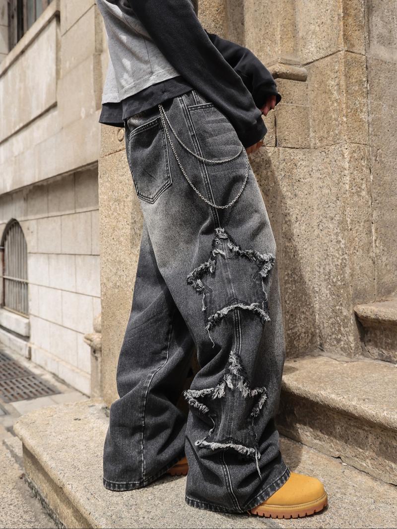 Four-Season Washed Vintage Loose Straight Leg Jeans, Y2K Street Style Denim Jeans, Perfect Gift for Husband and Boyfriend