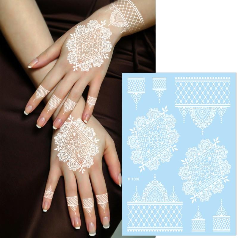 Lace Temporary Tattoo Stickers, Henna Style Hollow Design, Waterproof Non-Fading, Gentle Skin Friendly, Perfect for Weddings