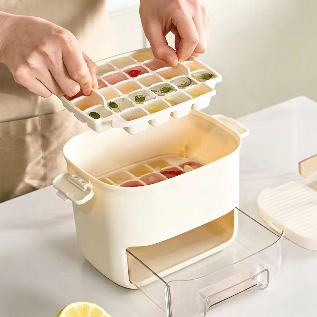Press Mold Ice Cube Tray, Easy Release Plastic Ice Molds, Home Use Ice Maker Kit, Durable Design for Everyday Convenience