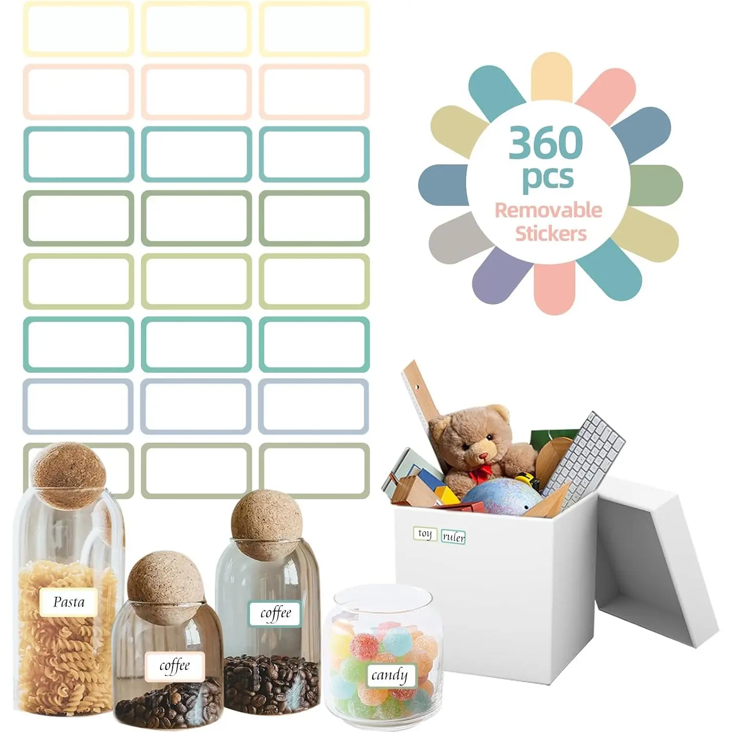 Removable Freezer Storage Labels Stickers, 1x3 Inch Blank Oil-Resistant Easy-Clean Date Labels, 250 Sheets