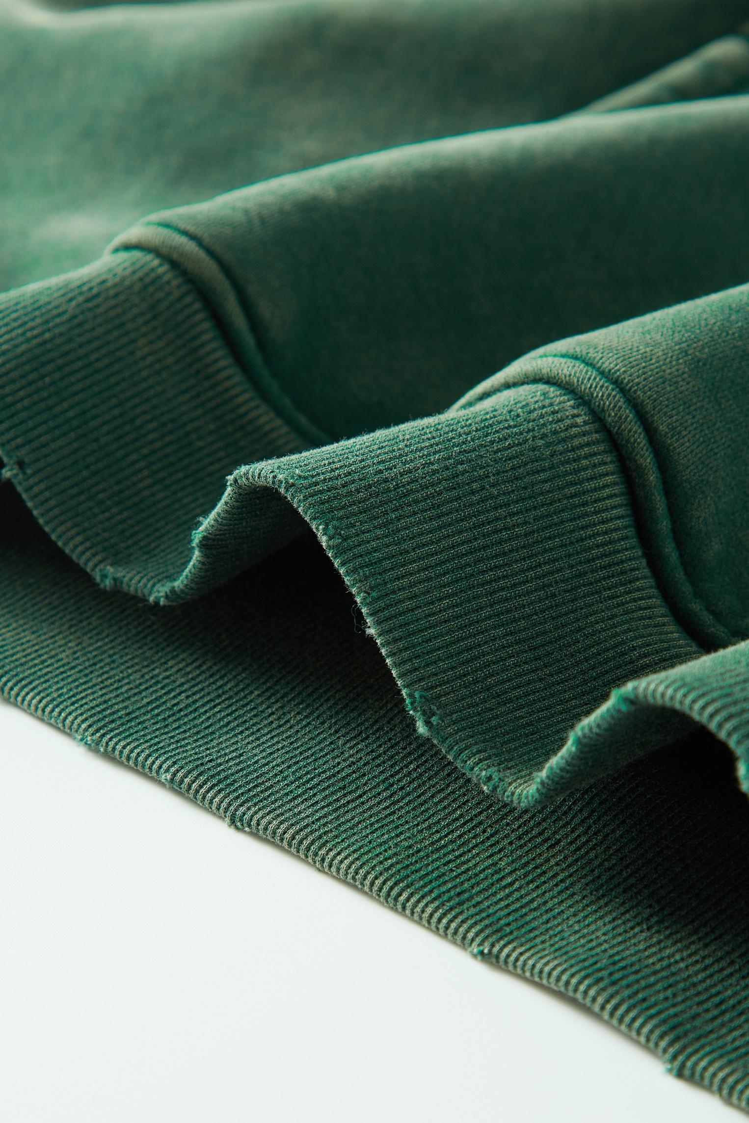 FAIABLE Unisex Oversized Hoodie Plush Fleece Sweatshirt Vintage Heavyweight Cotton Big & Tall for Men Couples Winter Autumn Workout College Streetwear Sweaters Green Acid Wash Kanga Pocket Casual Crewneck Basic Ribbed Stretch Stylish Fabric SpringStatemen