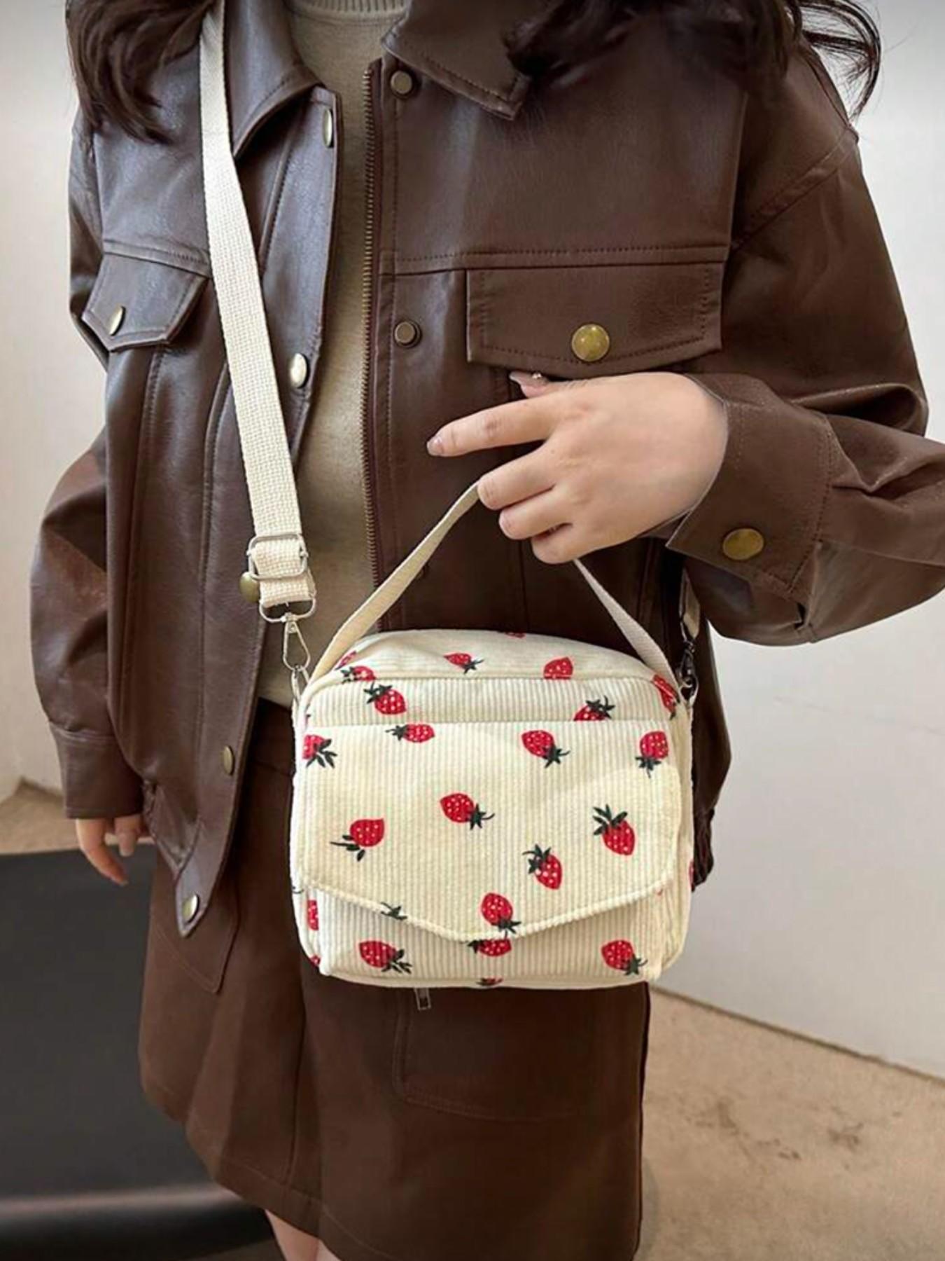 New Strawberry Casual Crossbody Bag for Ladies, Adorable Handbag with Phone Pocket, Perfect Valentine's Gift Idea
