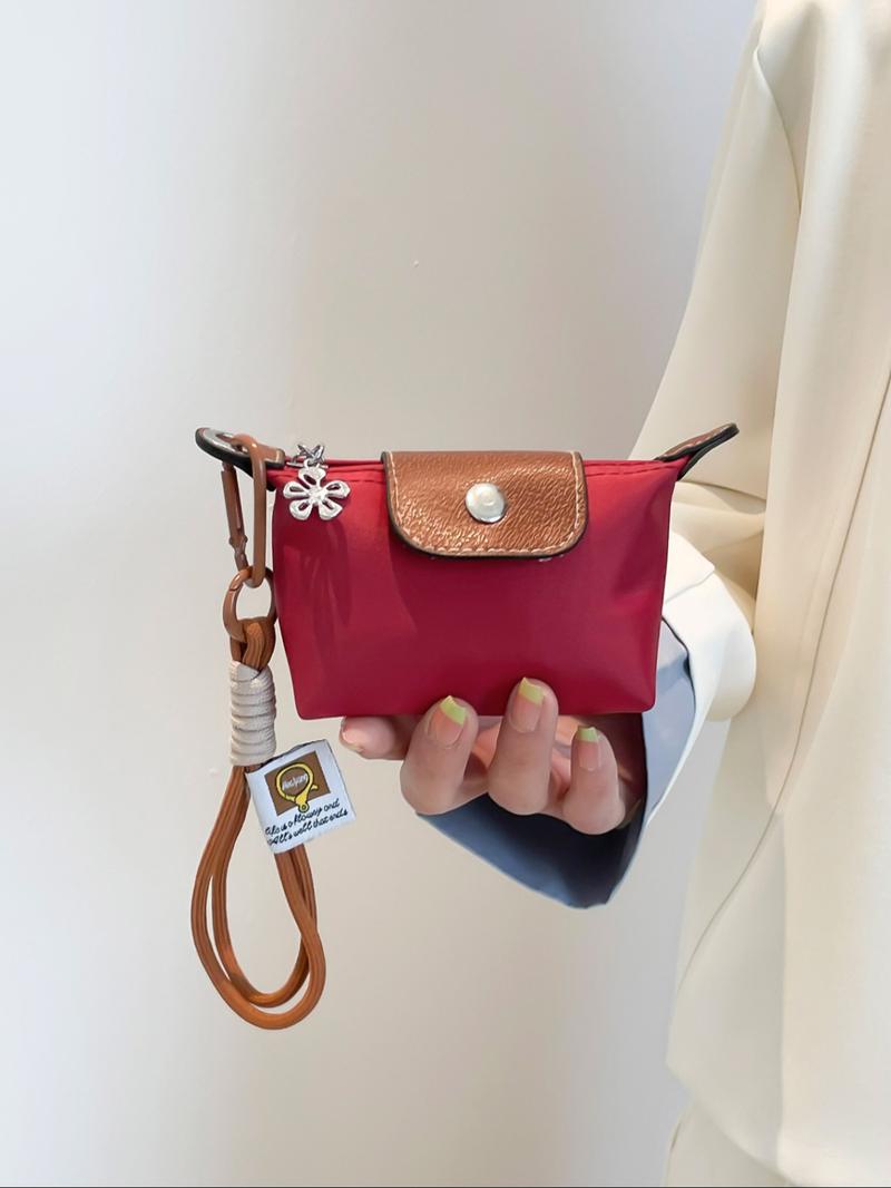 Women's Mini with Detachable Nylon Wristband, Zipper Closure, Decorative Bag, Wrist Strap Wallet, Christmas Gift, Suitable for Young Girls