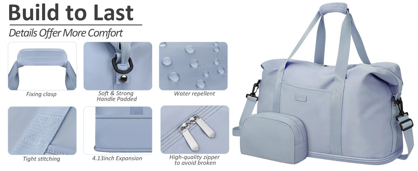 Expandable Travel Duffle Bags Weekender Overnight Bags for Women Men Hospital Bag for Women Labor Delivery with Toiletry Bag Waterproof
