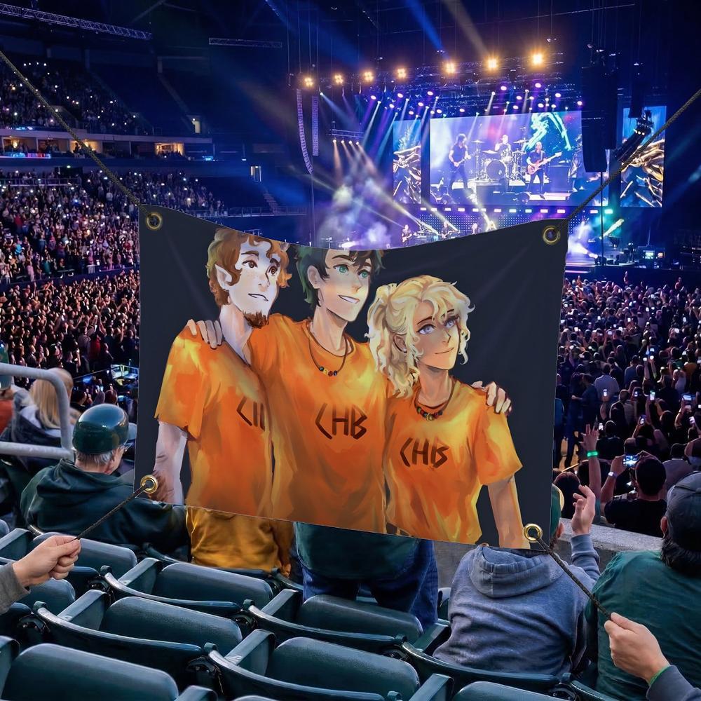P-Percy Jackson MOVIE Flags Multi Size Atmosphere Flag, Cheerleading Hand Pulled Banner, Portable Outdoor Event Flag & Wall Decor for Sports, Parties, Home and Room Decoration