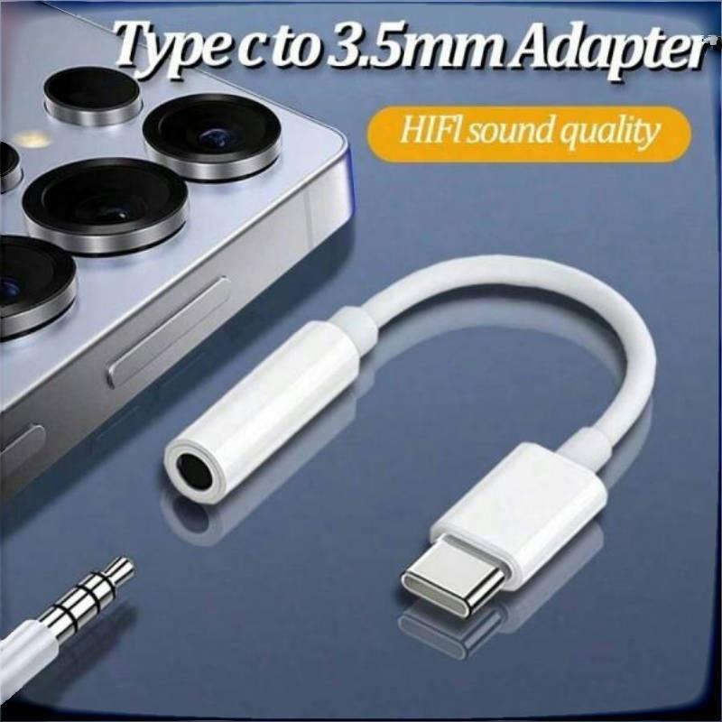 Essential for Music Lovers: Type-C to 3.5mm Decoding Audio Adapter, USB C Compatible, Compatible with Samsung S20/S21/S22/Redmi Note 14 Pro