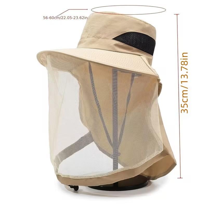 Mosquito-Proof Fishing Hat, Face Coverage Sun Protection Mesh Mask, Night Fishing Insect & Bee Prevention Cap, Summer Outdoor Fashion Shade Hat