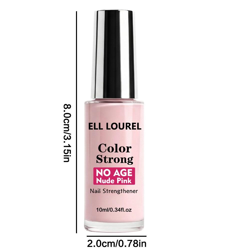 ELL LOUREL New Arrival Nude Pink Strong Nail Strengthener, 10ml Tinted Nail Hardener & Protective Treatment, Strengthens & Repairs Brittle, Thin, Soft & Fragile Nails, Help Healthy Nail Growth, Natural Nude Pink Finish with High Gloss, Long-Lasting Shiny