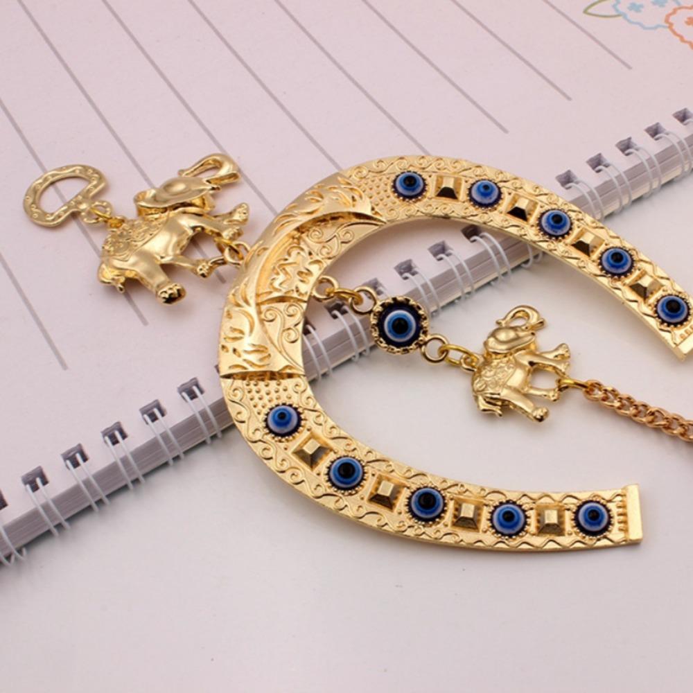 Elephant & Eye Design Hanging Decor, 1 Count Creative Wall Hanging Ornament, Wall Hanging Decor for Home Living Room Bedroom, Golden Hangable Decoration, Boho Decoration