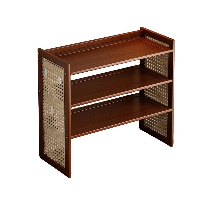 High-Quality Bamboo Storage Rack, Woven Bookshelf & Cup Holder, Modern Bookshelf, Suitable for Living Room, Tea Room, Kitchen, Space-Saving Design