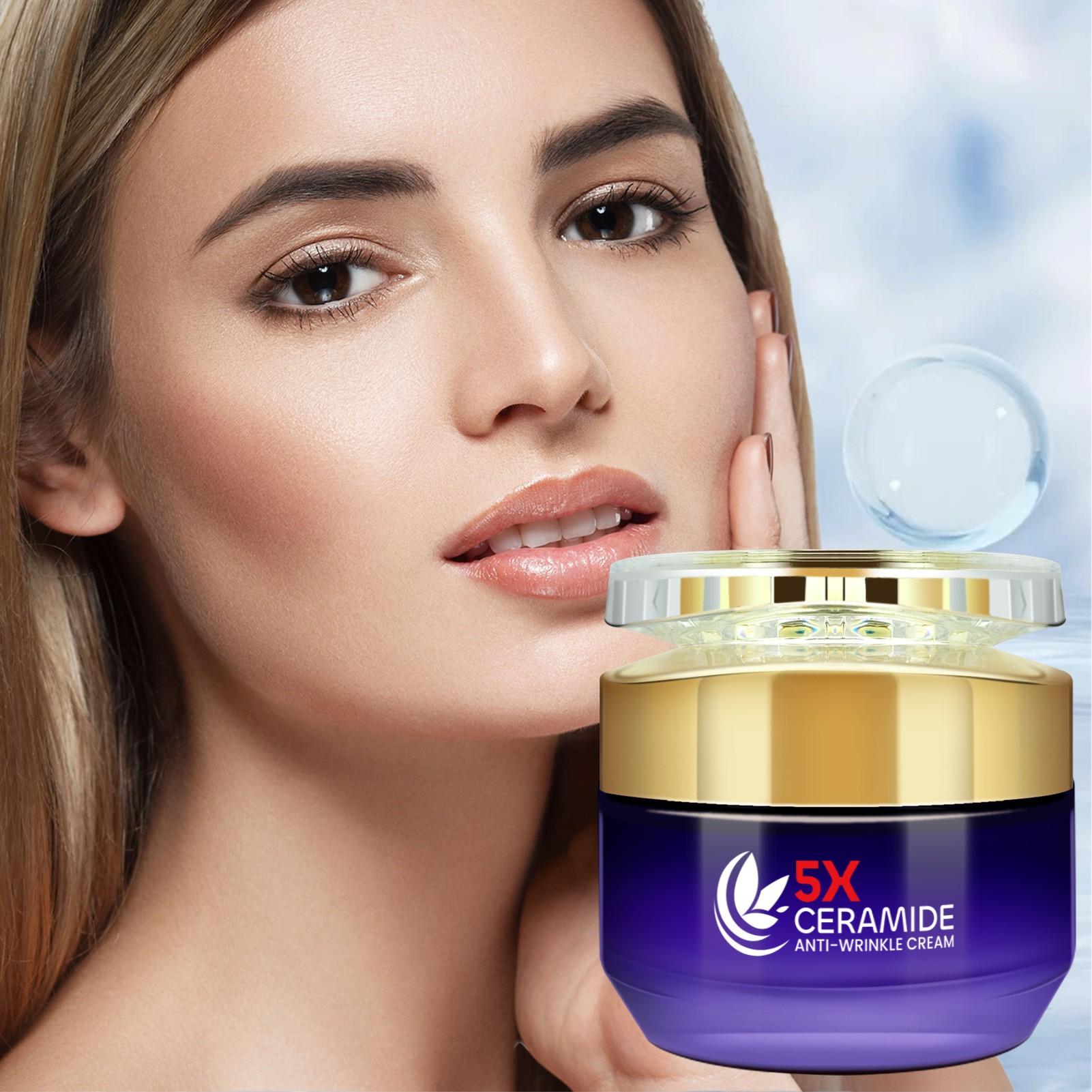 5x Ceramide Anti-Wrinkle Face Cream, Wrinkle Repair, Firming, Contains Centella, Hyaluronic Acid, Barrier Repair, Moisturizing, All Skin Types
