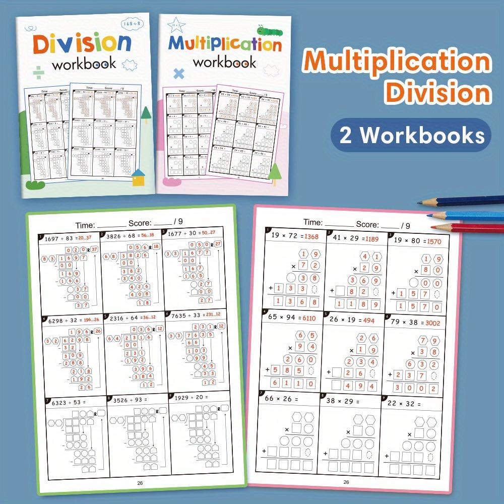 Two-Digit Multiplication Division Practice Book, Math Learning Tool Workbook for Young Adults & Elementary Students, Young Learners, Educational Activity Book