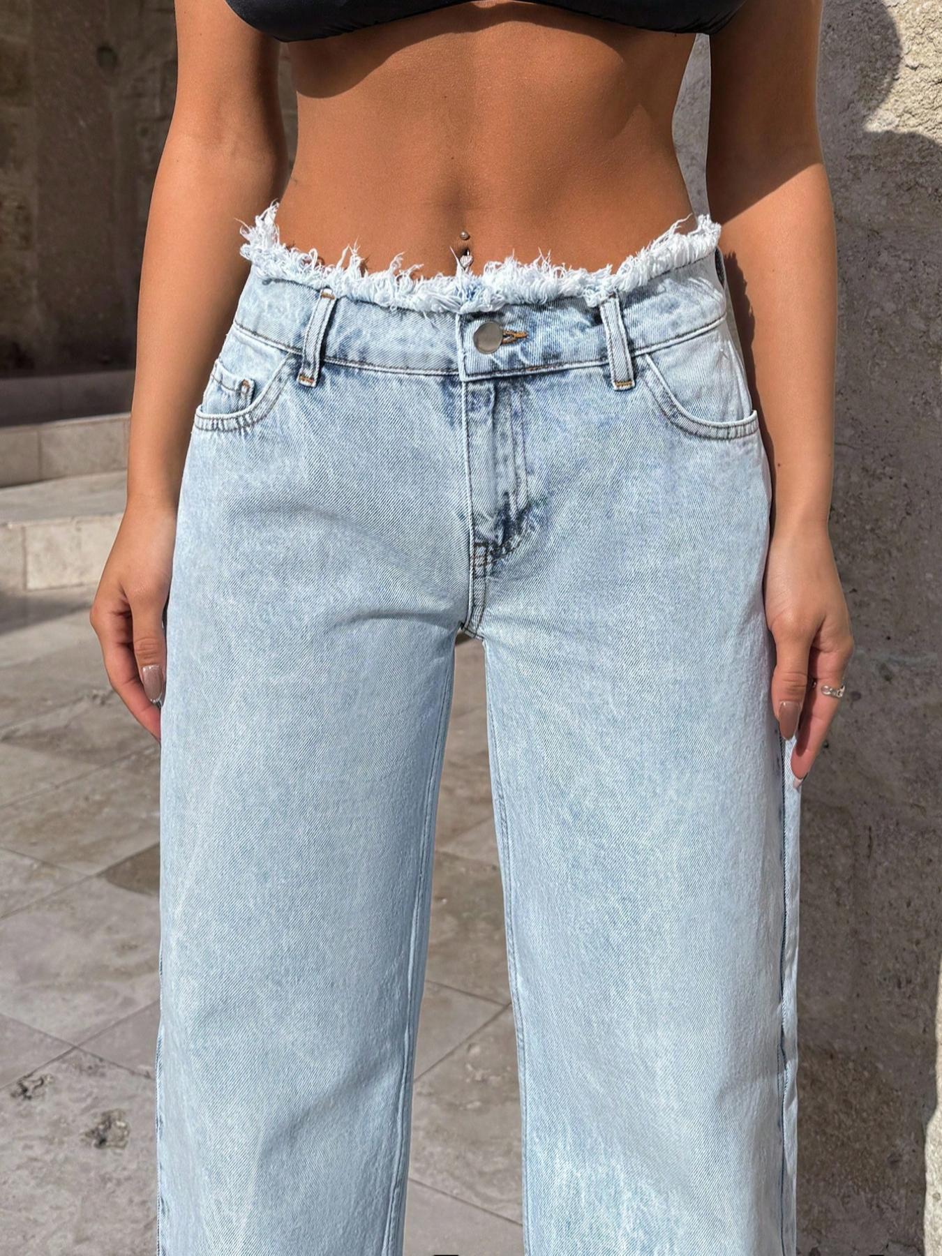 Women High Waist Raw Hem Baggy Denim Jeans Button, 2026 T-Chic All-Season Versatile Everyday New Hit Outdoor Casual Pants, Comfortable Outdoor Wear, Stylish Ladies' Bottoms, High Waisted Jeans, Fit Women High Waist Raw Hem Baggy Denim Jeans Button, 2026 T-Chic All-Season Versatile Everyday New Hit Outdoor Casual Pants, Comfortable Outdoor Wear, Stylish Ladies' Bottoms, High Waisted Jeans, Fit