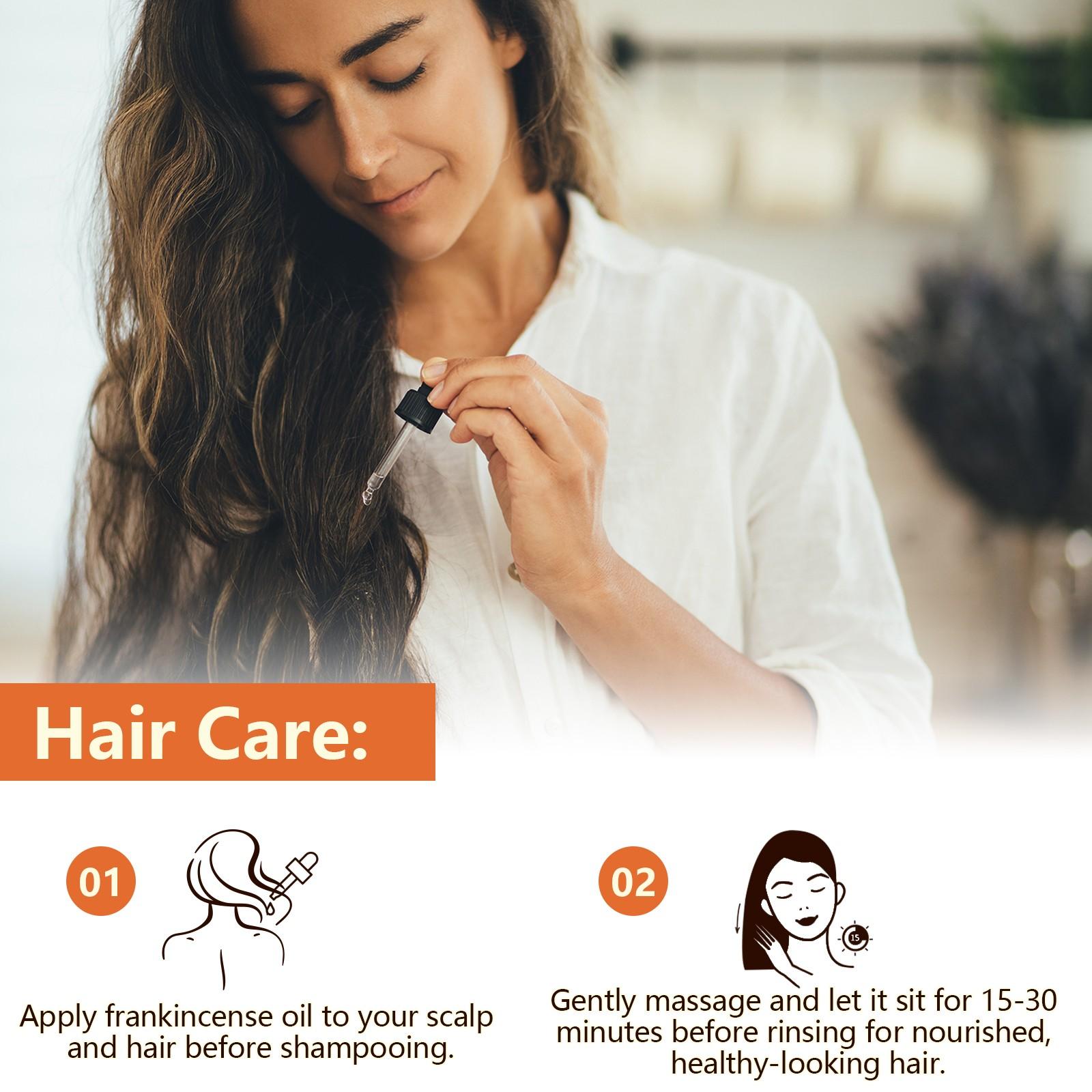 Frankincense Essential Oil, 60 ml of frankincense essential oil, used for moisturizing and nourishing the hair, nails and face. It can be used in diffusers, humidifiers, massages and soaps. Essential for home use, suitable for both men and women.