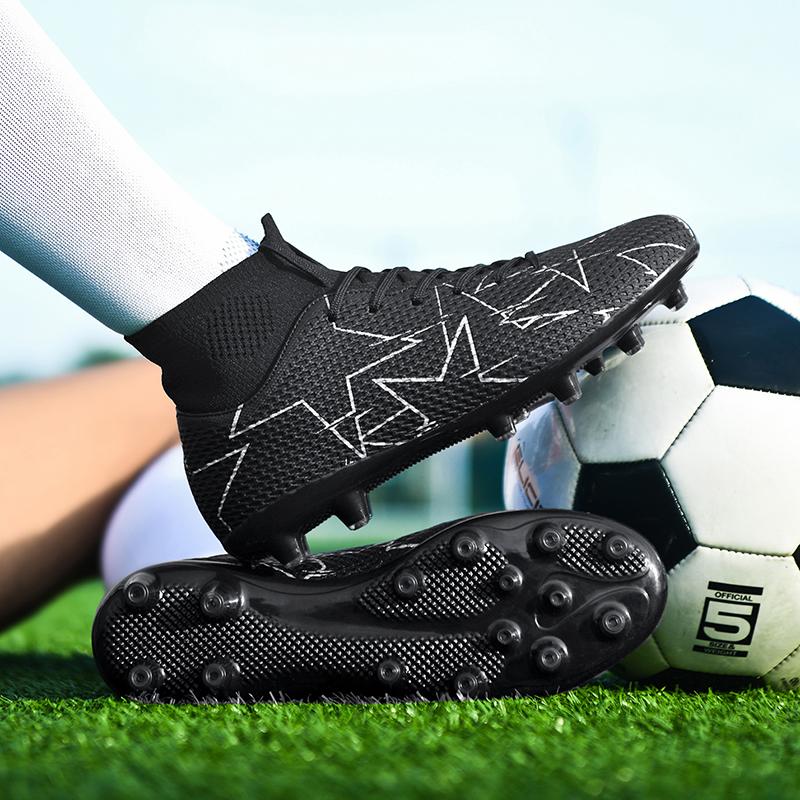 Men's Solid color palette High Top Football Shoes, Breathable Comfortabl e Football Cleats, Non-slip Football Shoes for Outdoor Training& Competition