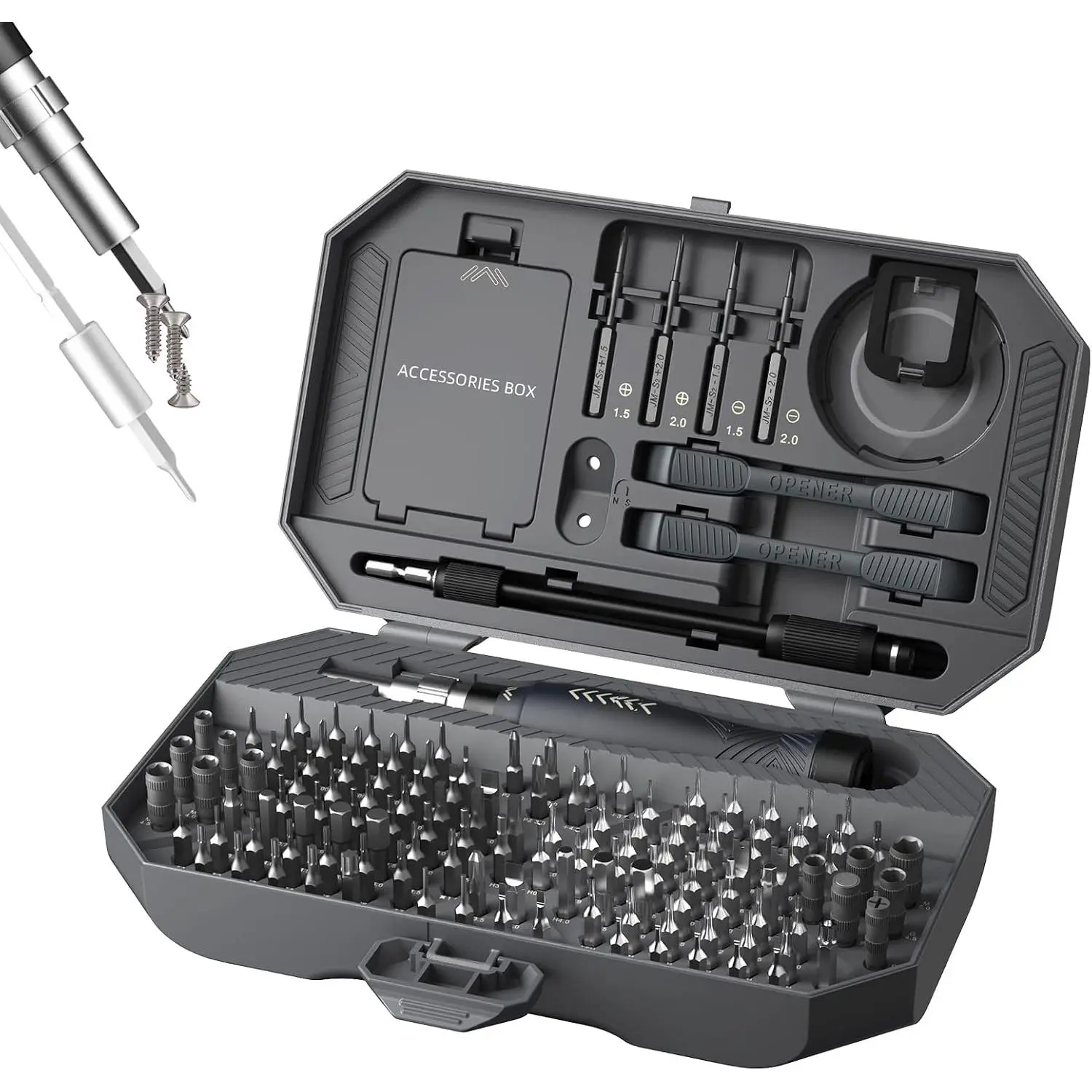 164-in-1 precision screwdriver set, laptop screwdriver tool kit, professional computer screwdriver repair tool, equipped with T5 T6 Torx screwdriver heads, suitable for MacBook, iPhone, PC, RC, PS5, watches, Xbox, DIY
