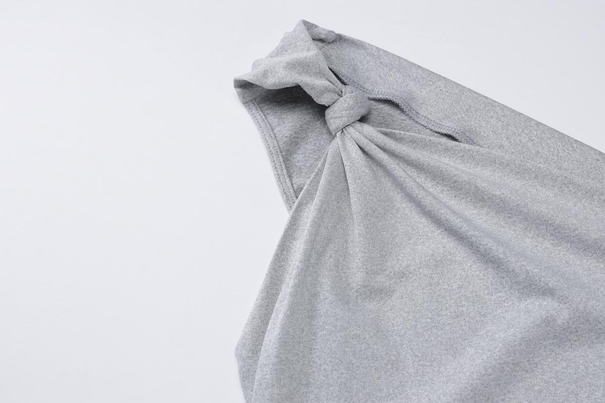 Two-piece Set, Beach Outfits Set, Women's Solid Color One Shoulder Knotted Sleeveless Tank Top & Bodycon Ruched Irregular Hem Skirt, Casual Outfits for Daily Outdoor Wear, Ladies Clothes for Summer