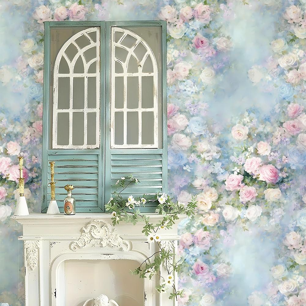 Tropical Floral Vinyl Wallpaper, Self-Adhesive Waterproof, Vibrant Oil Painting Design, Matte Finish, DIY Home Decor, Living Room, Bedroom, Office