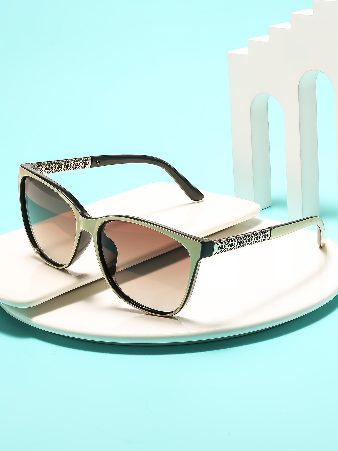 Women's Ombre Lens Square Sunglasses, Trendy Casual Sunglasses for Everyday Use, Fashion Accessories for Outdoor Activities