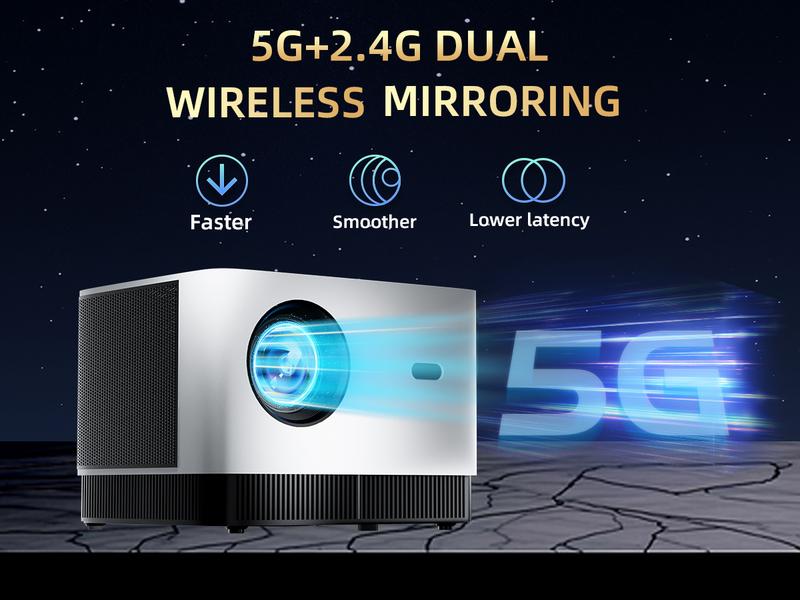 KTC Smart Projector Netflix Licensed / Dolby Audio, 4K Supported TRUE 600ANSI Native 1080P with WiFi / Bluetooth & Dual Strong Speakers,Seamless Autofocus & Keystone Home Theater Proyector 2025