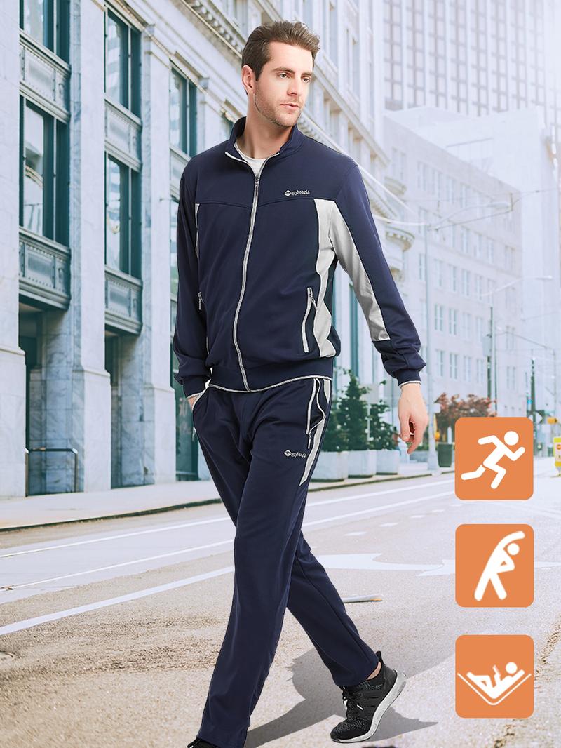 GOPUNE Men's Fall  and Winter Outfits Tracksuits Sweatsuits 2 Pieces Casual Athletic Jogging Warm Up Full Zip Long Sleeve Sports Outerwear Breathable Activewear