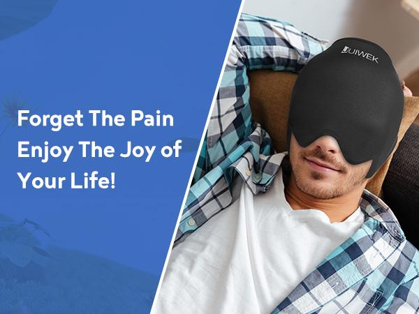 JPHYLL Migraine Headache Relief Cap Gel Ice Head Wrap for Tension Stress Relief Home Office Use Stretchable W Shape Design - Sleeping Eye Mask