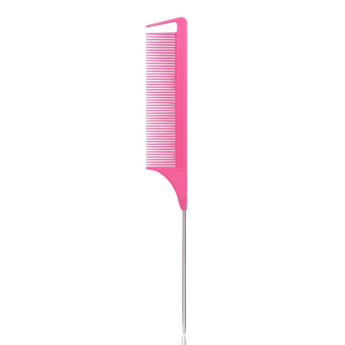 Professional Hair Comb with Scale, Stainless Steel Fine Teeth, Anti-Static, Ideal for Salons and Home Use, Sharp Tail Design