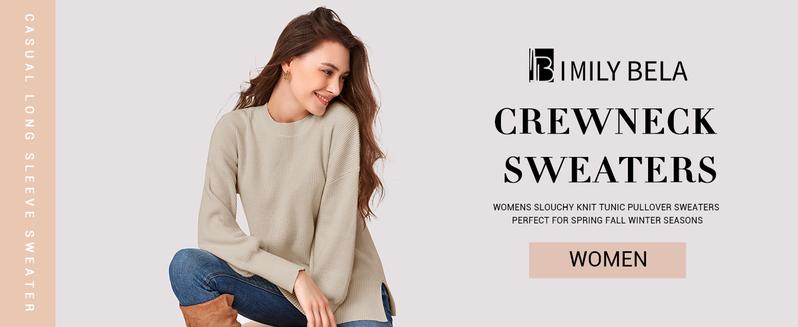 Saodimallsu Women's Oversized Tunic Sweater Fall Slouchy Long Sleeve Ribbed Knit Side Slit Pullover Jumper Chic Crewneck Loose Fit Knitwear Womenswear Style