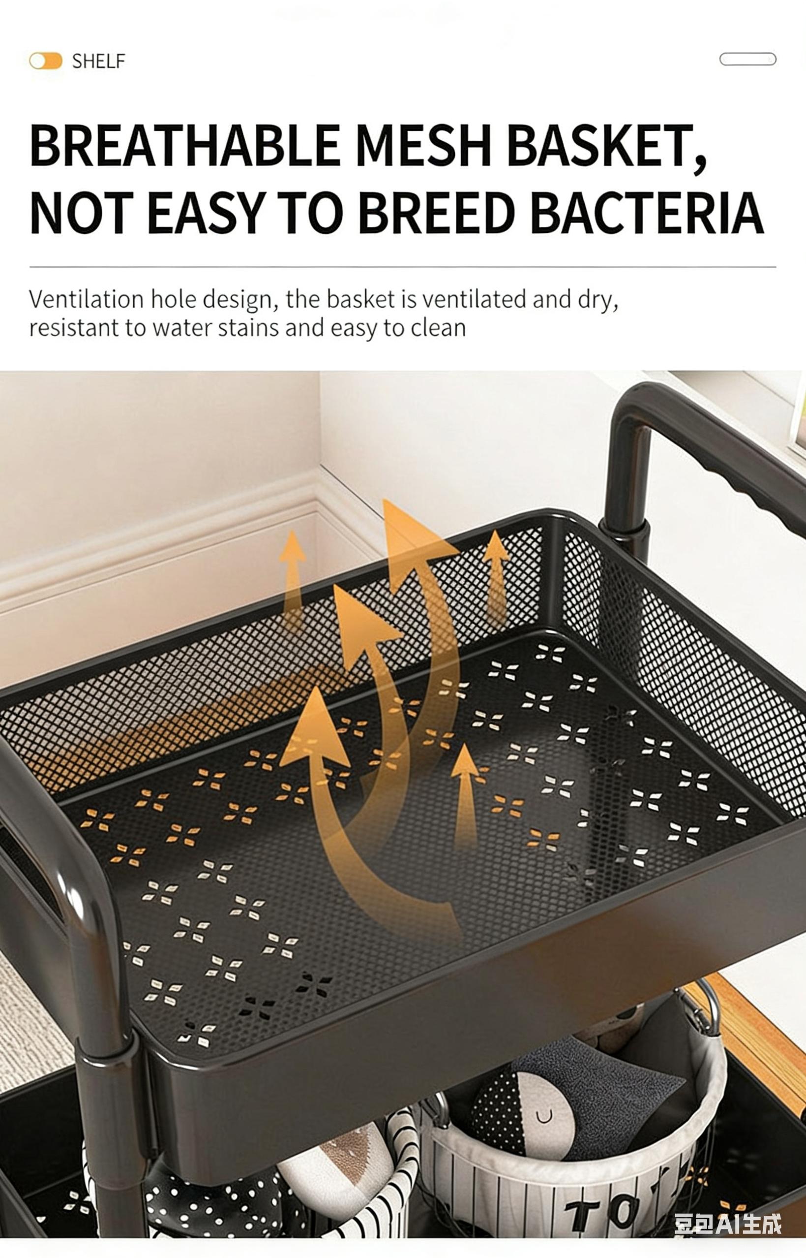 Mobile Storage Rack for Kitchen & Bathroom, Multi-Layer Snack Organizer, Kitchen Organizers, Ideal for Organizing Your Space Efficiently