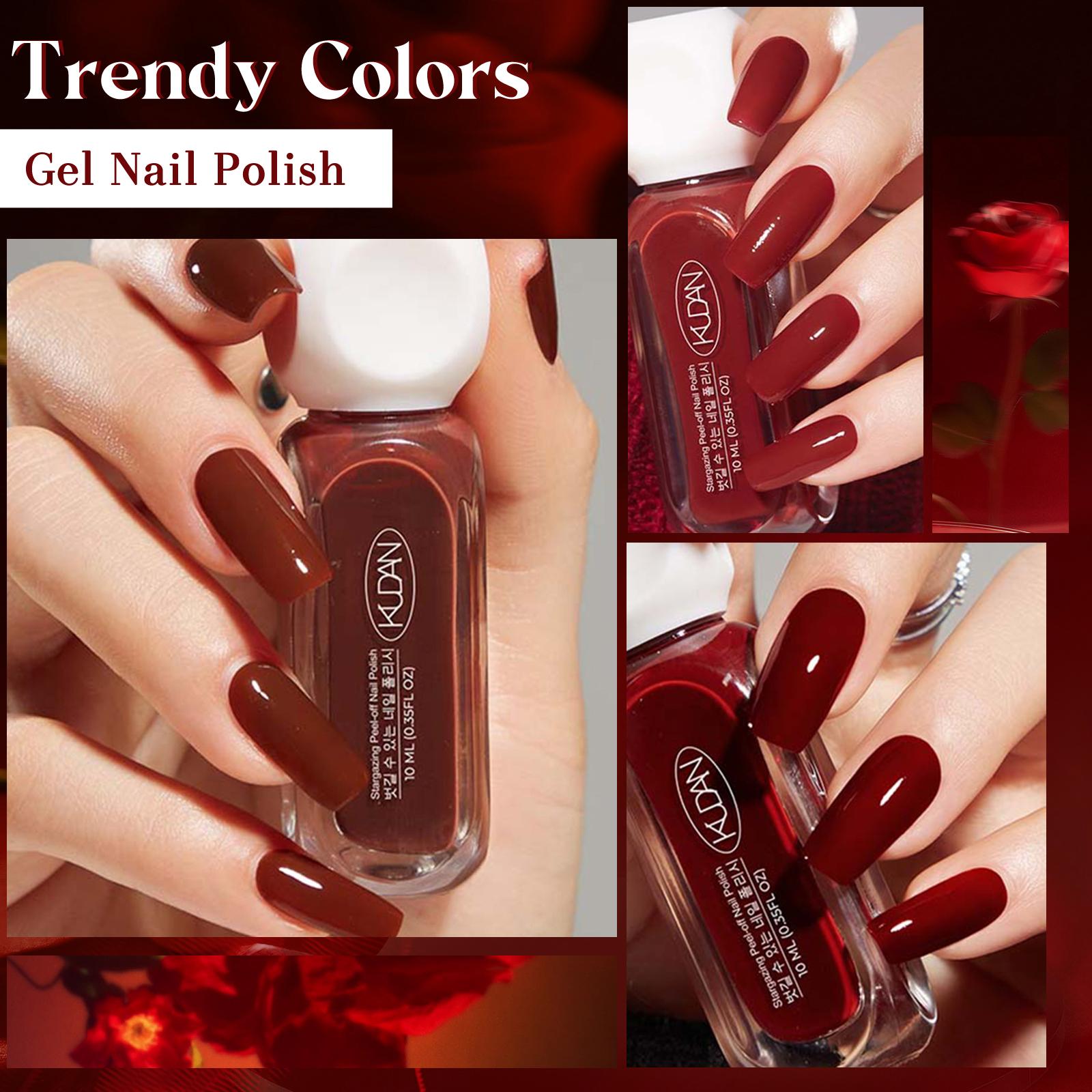 Quick Drying Nail Polish Set, 5Count/Set New Trendy Nail Polish Varnish, Alcohol-free|Odorless|No-bake|Water-Based|Peel-off|Easy-to-Apply|Multicolor, Suitable for Daily Nails & Festival Nails,Nail Art Supplies for Women & Girls, Nail Manicure