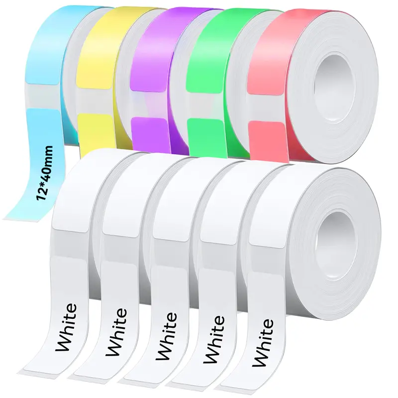 D30 Label Maker Tape, 10 Rolls/set Label Tape, Label Print Paper for Office, Portable Label Printer Compatible Labels, Labels for Printers, Office Stationery & Supplies, Stickers