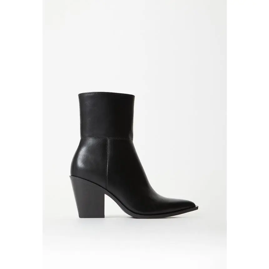 JUST FAB Women's Ankle Boots 3.25" Block Heel Pointed Toe Western Booties with Side Zipper Walking Shoes Girl
