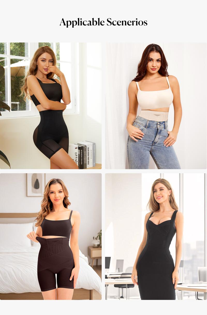 Nebility Mesh High-Rise Core Support Shaper Shorts Butt Lifter Thigh Slimmers Basic Womenswear